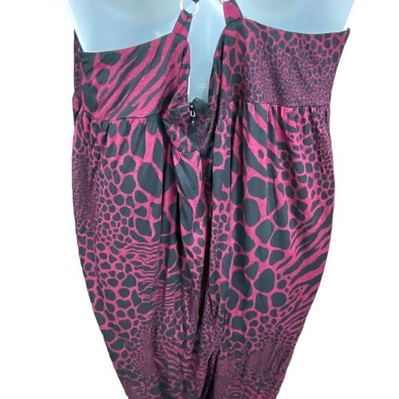 Michael Michael Kors Jumpsuit Red Black Leopard Wide Leg Chain Straps Large - Picture 13 of 15